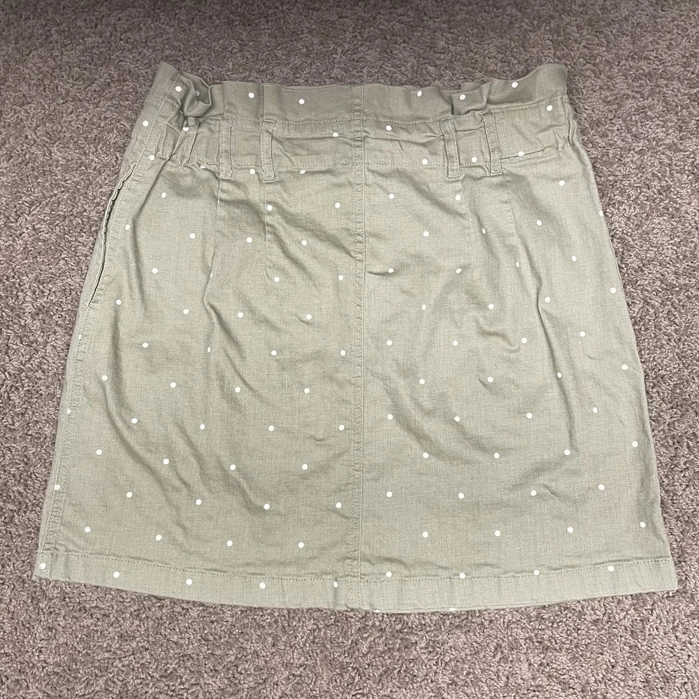 Blu‎ Pepper Polka Dot Paperbag Waist Large Mini Skirt Sage Green cottagecore